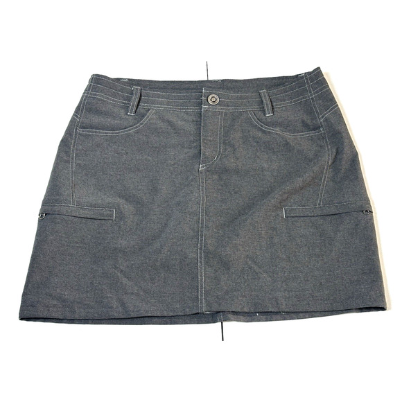 Kuhl Skort Women's 4 Gray Hiking Camp Skirt Zip Pockets Stretch - Picture 2 of 16